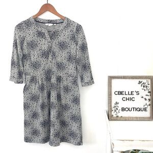 Boden Heather Grey Navy Stars Starfish Dress Sz 6R